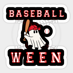 Baseball Ghost Halloween Sticker